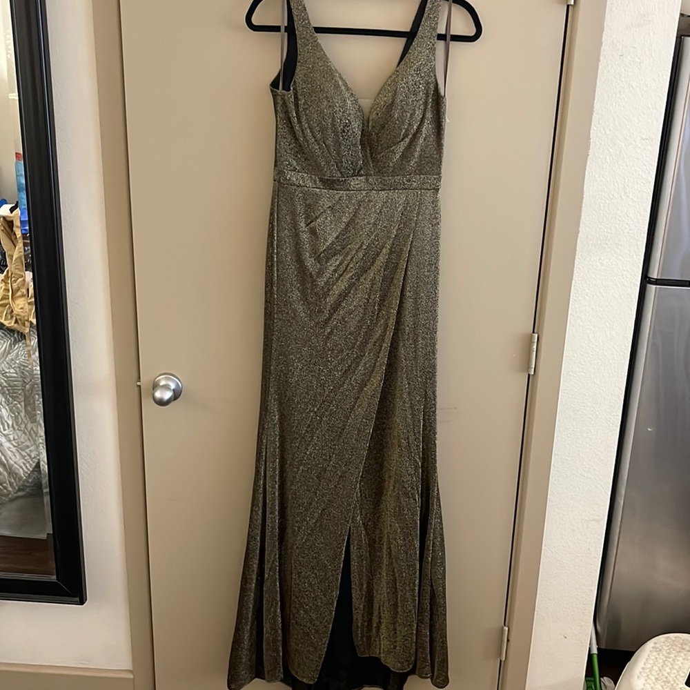Gold formal gown prom dress high low size small